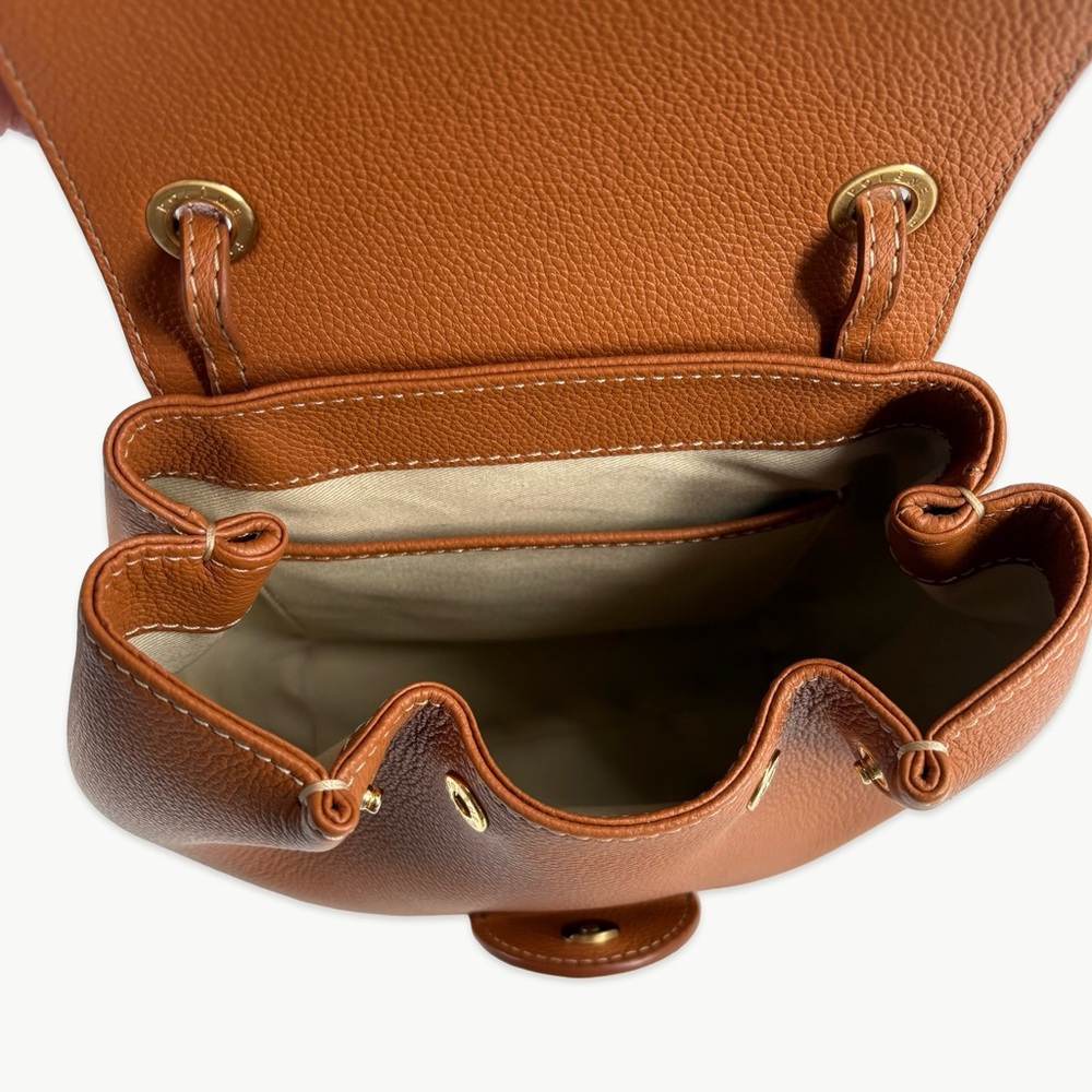 Polène Numéro Un Mini Backpack Convertible 3-Way Caramel Tan Rare Minimalist - Picture 11 of 16